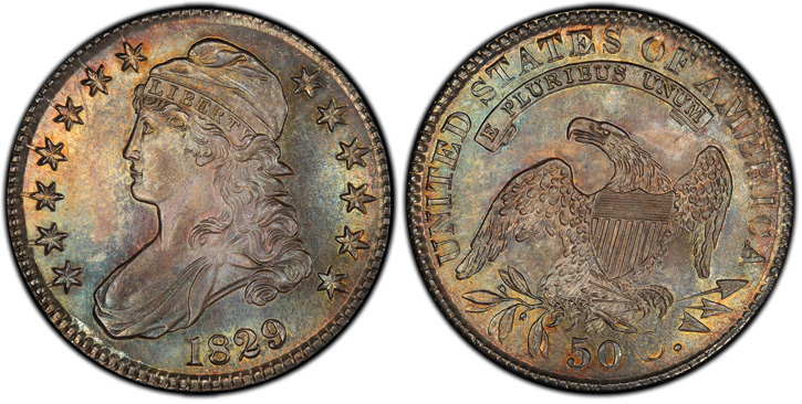 1829 Capped Bust Half Dollar. O-105a. MS-66+ (PCGS).